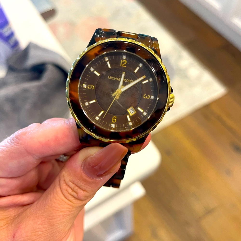 MICHAEL KORS tortoise shell acetate ladies watch